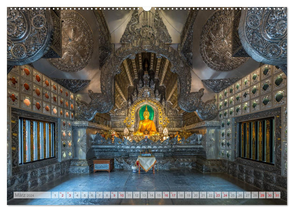 BUDDHA - Buddhistische Tempel in Nordthailand (CALVENDO Wandkalender 2024)