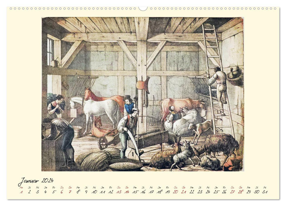 Alltagsleben der Biedermeier-Zeit (CALVENDO Premium Wandkalender 2024)