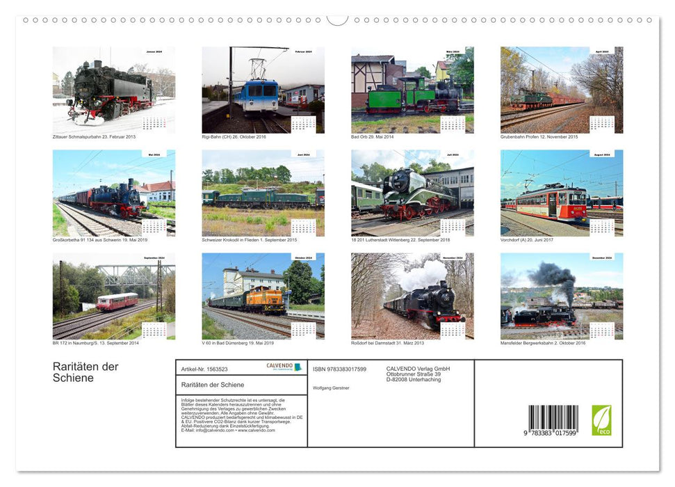 Raretés du Rail (Calendrier mural CALVENDO Premium 2024) 