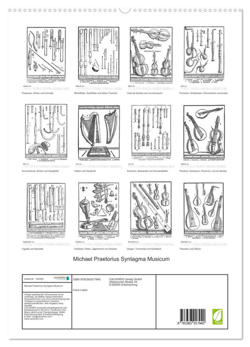 Michael Praetorius Syntagma Musicum (Calvendo Premium Calendrier mural 2024) 