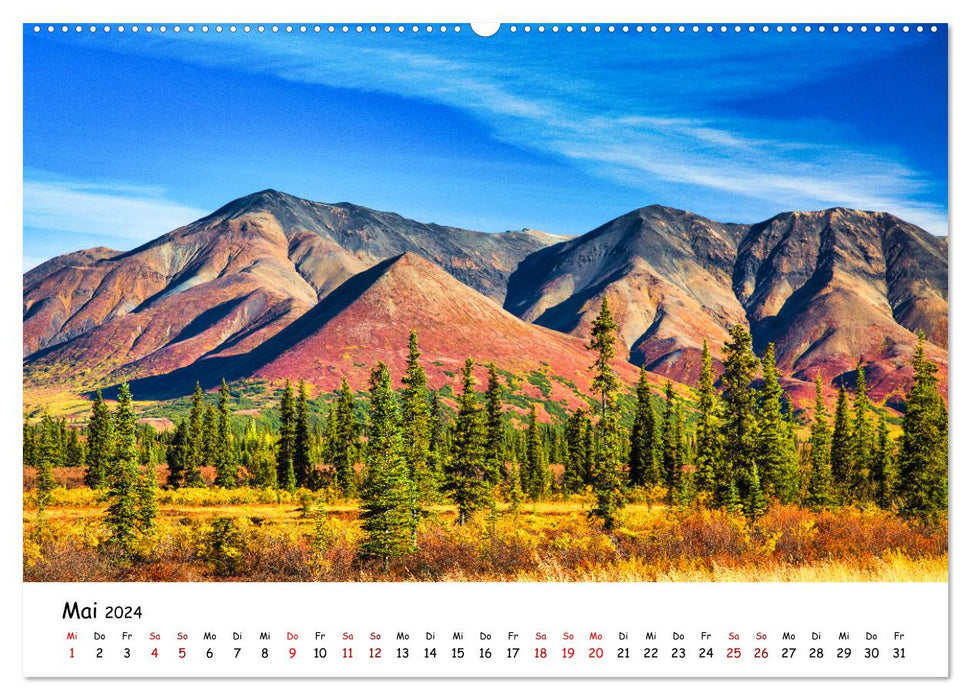 Alaska und Yukon, endlose Freiheit erleben (CALVENDO Premium Wandkalender 2024)