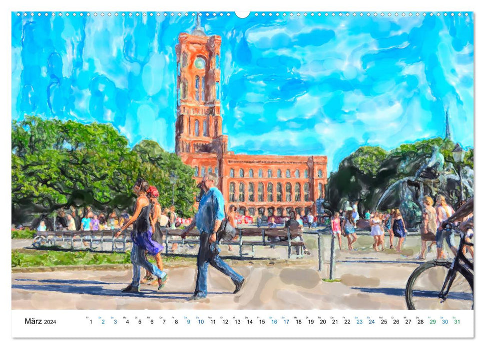 Berlin - vues de la ville en aquarelle (Calvendo Premium Wall Calendar 2024) 