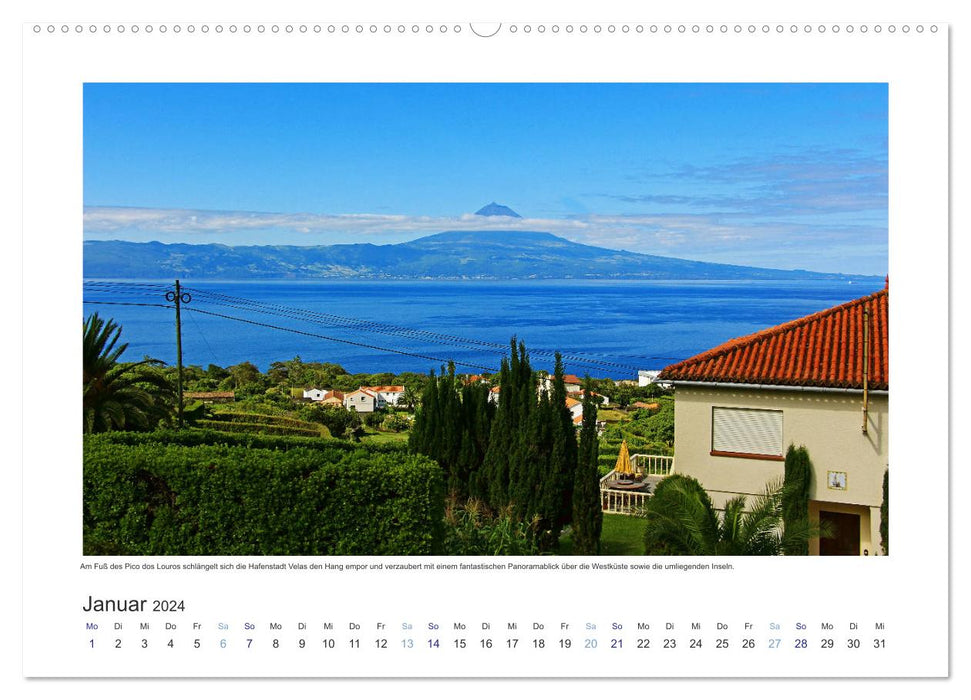 Azoren-Insel Sao Jorge – traumhafte Fajas auf dem grünsten Eiland Portugals (CALVENDO Premium Wandkalender 2024)