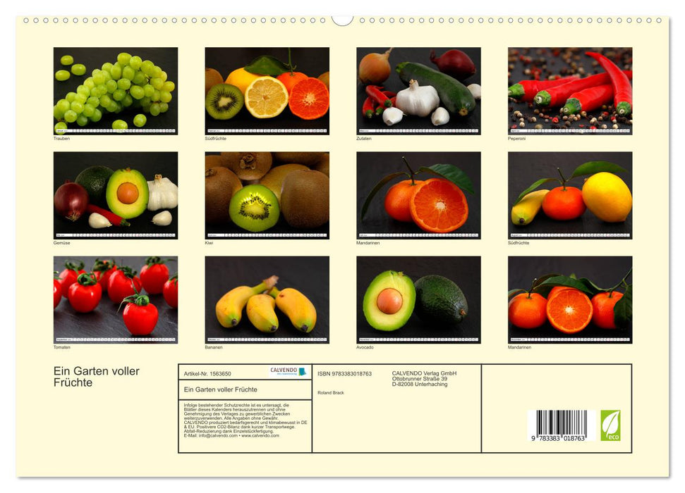 Un jardin plein de fruits (Calendrier mural CALVENDO Premium 2024) 