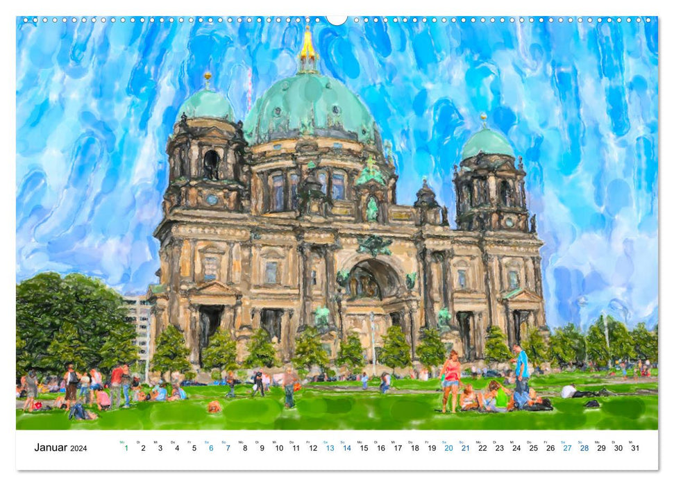 Berlin - vues de la ville en aquarelle (calendrier mural CALVENDO 2024) 