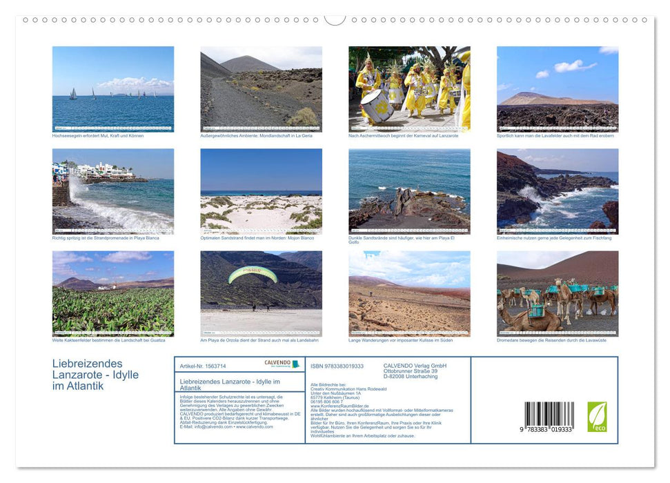 Lovely Lanzarote – Idylle dans l’Atlantique (Calvendo Premium Wall Calendar 2024) 