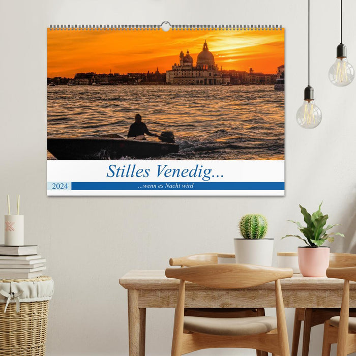Stilles Venedig wenn es Nacht wird (CALVENDO Wandkalender 2024)