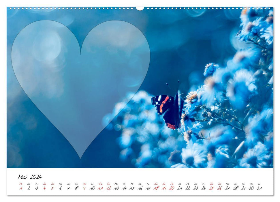 Blauer Blütentraum - Bastelkalender (CALVENDO Premium Wandkalender 2024)
