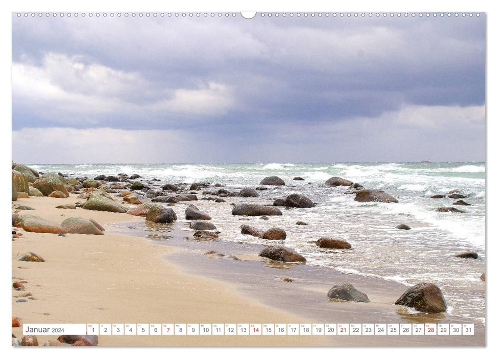 Rügen pendant une tempête - Images fascinantes des forces élémentaires (calendrier mural CALVENDO 2024) 