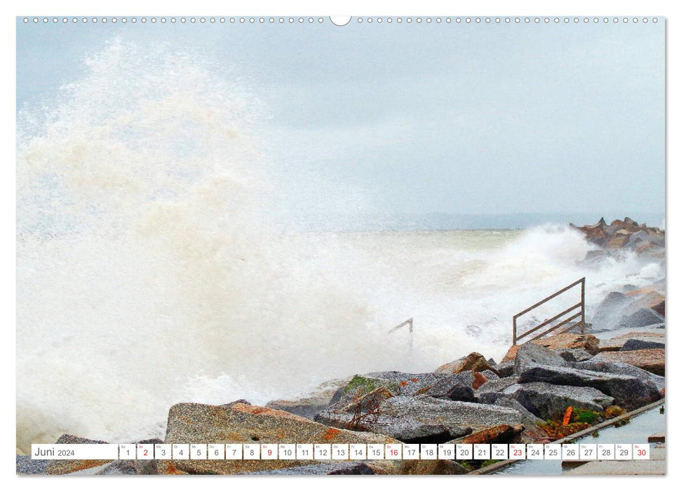 Rügen pendant une tempête - Images fascinantes des forces élémentaires (calendrier mural CALVENDO 2024) 