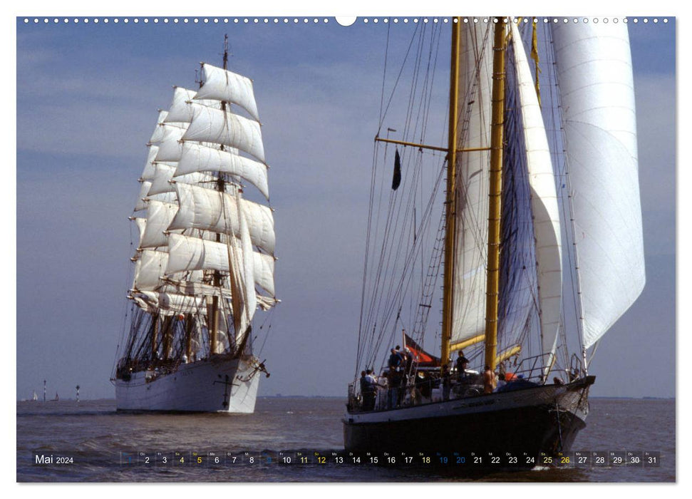 Photographie analogique Grands voiliers naviguant 1995 Bremerhaven (Calvendo Premium Wall Calendar 2024) 