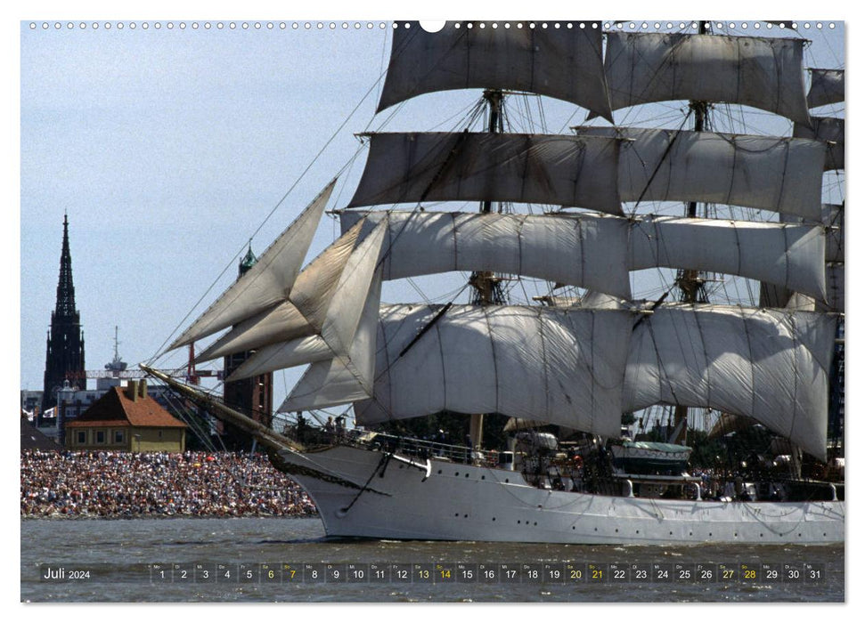 Photographie analogique Grands voiliers naviguant 1995 Bremerhaven (Calvendo Premium Wall Calendar 2024) 