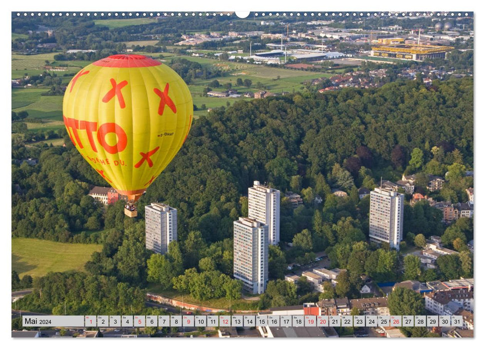 Aachen aus der Luft - Eine Fahrt mit dem Heißluftballon (CALVENDO Wandkalender 2024)