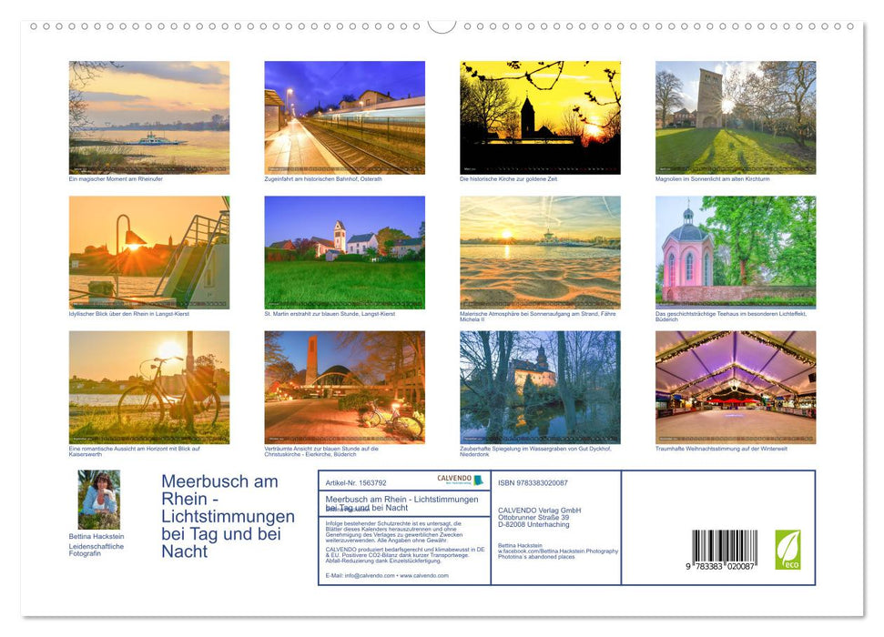 Meerbusch am Rhein - Lichtstimmungen bei Tag und bei Nacht (CALVENDO Premium Wandkalender 2024)