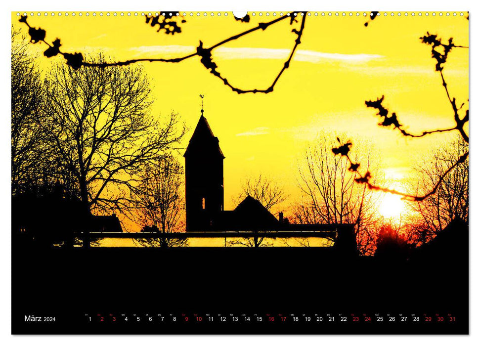 Meerbusch am Rhein - Lichtstimmungen bei Tag und bei Nacht (CALVENDO Premium Wandkalender 2024)