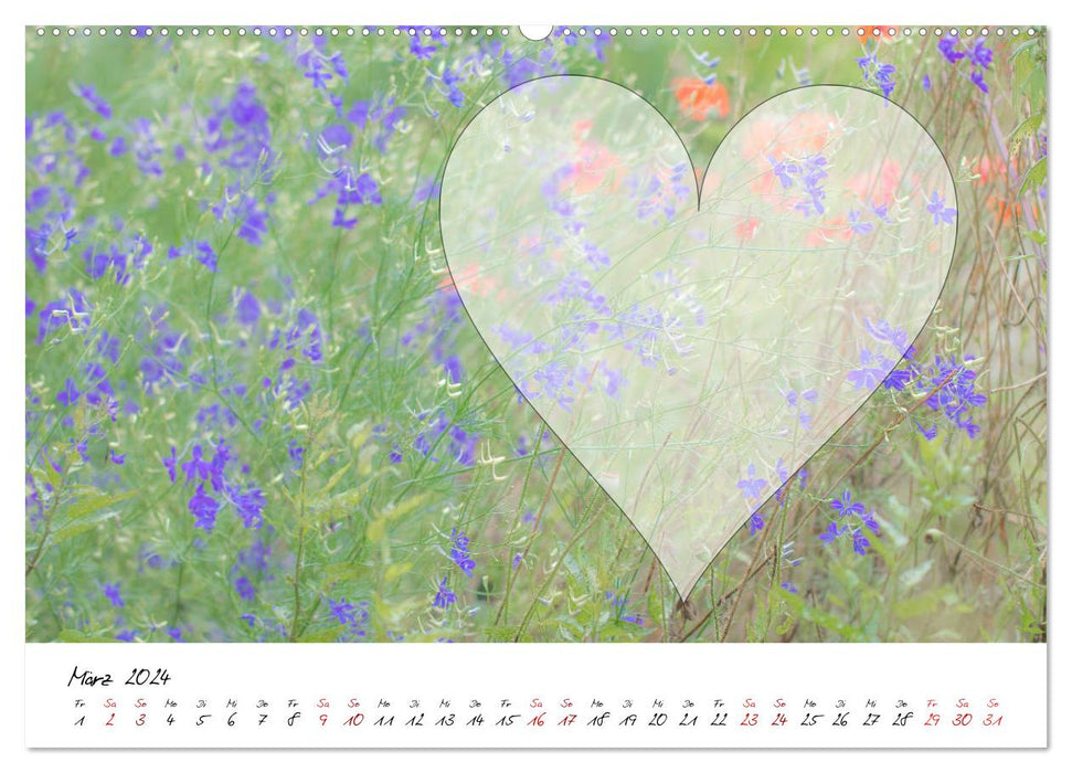 Rêve de fleurs bleues - calendrier artisanal (calendrier mural CALVENDO 2024) 