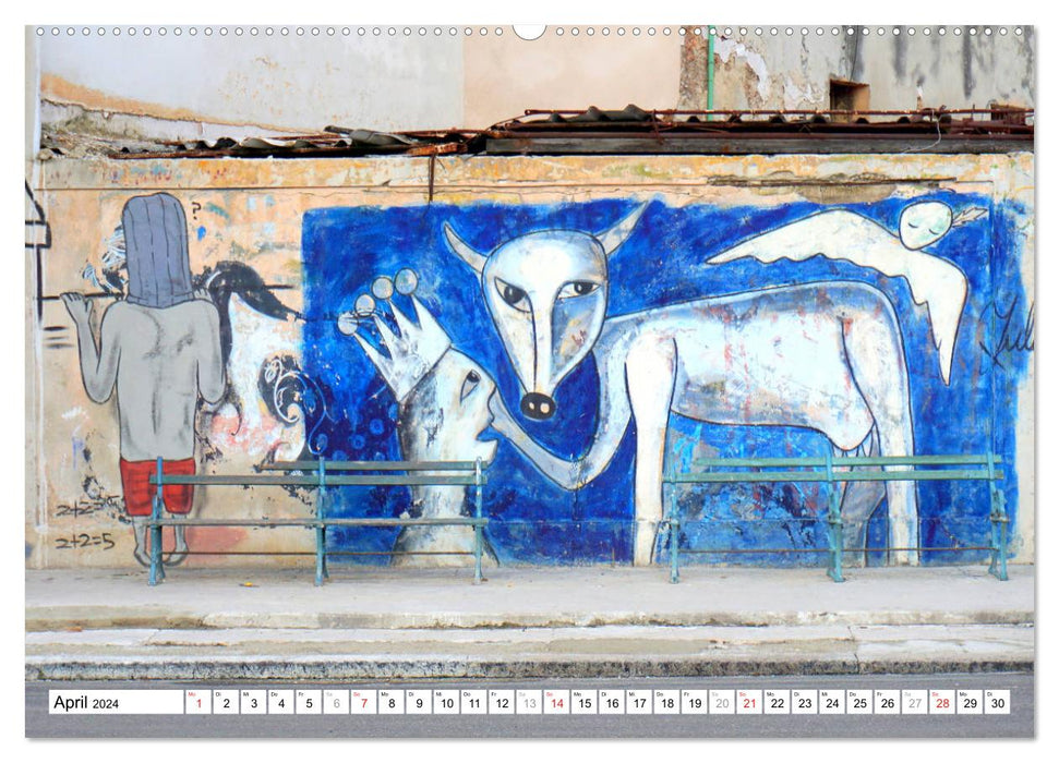 bestial Cuban - Graffiti à La Havane (Calvendo Premium Wall Calendar 2024) 