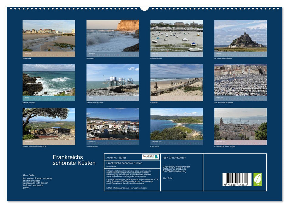 Les plus belles côtes de France (Calendrier mural CALVENDO Premium 2024) 