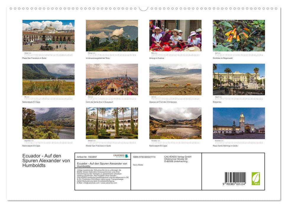 Ecuador - Auf den Spuren Alexander von Humboldts (CALVENDO Premium Wandkalender 2024)