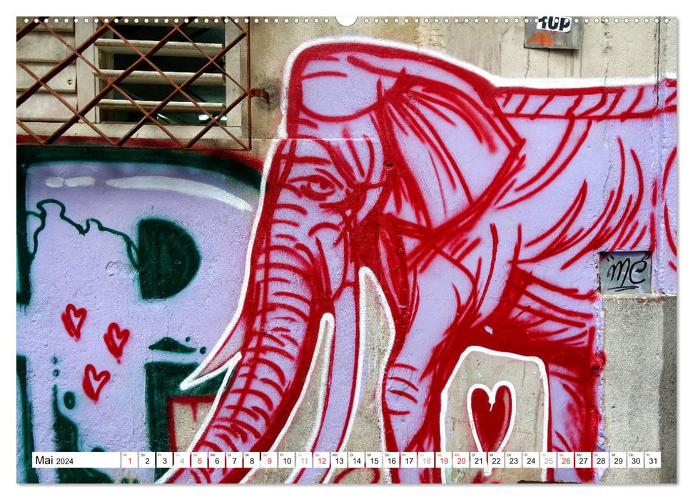 animal cubain - graffiti à La Havane (calendrier mural CALVENDO 2024) 