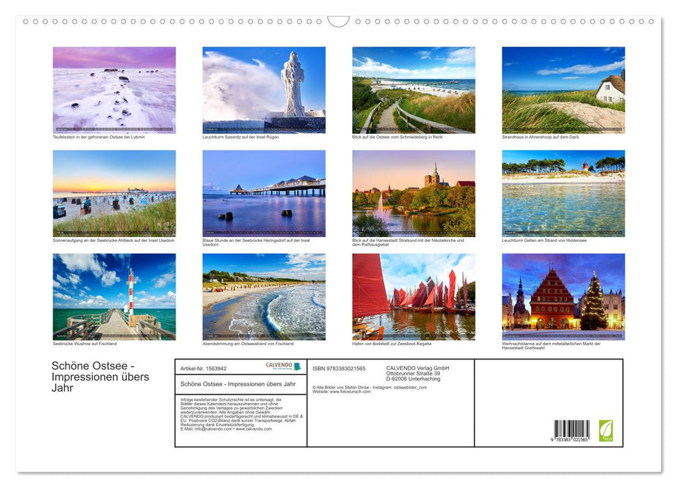 Schöne Ostsee - Impressionen übers Jahr (CALVENDO Wandkalender 2024)