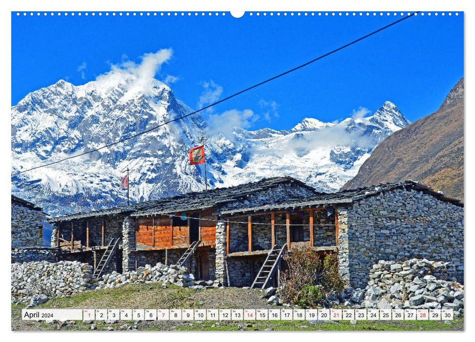 NÉPAL, le tour du Manaslu (Calendrier mural CALVENDO Premium 2024) 