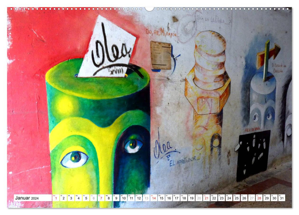 Visages de Cuba – Graffiti de La Havane (Calvendo Premium Calendrier mural 2024) 