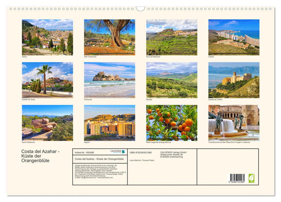 Costa del Azahar - Küste der Orangenblüte (CALVENDO Wandkalender 2024)