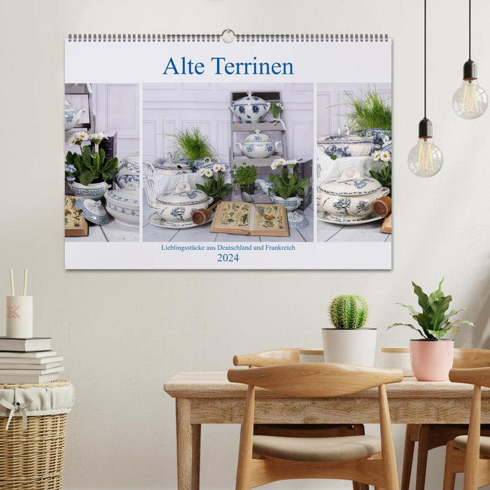 Alte Terrinen Lieblingsstücke aus Deutschland und Frankreich (CALVENDO Wandkalender 2024)