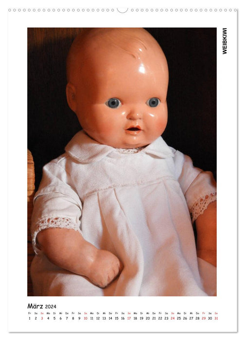 Alte Puppen - Gesichter (CALVENDO Premium Wandkalender 2024)