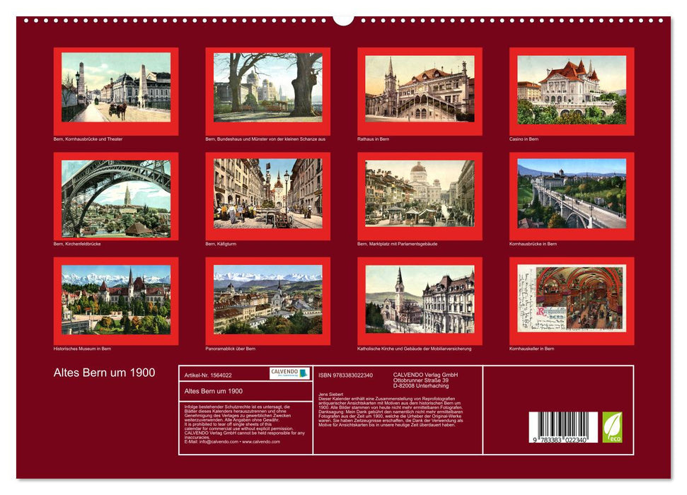 Old Bern around 1900 (CALVENDO Premium Wall Calendar 2024) 