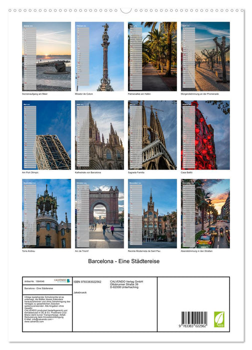 Barcelona - Eine Städtereise (CALVENDO Premium Wandkalender 2024)