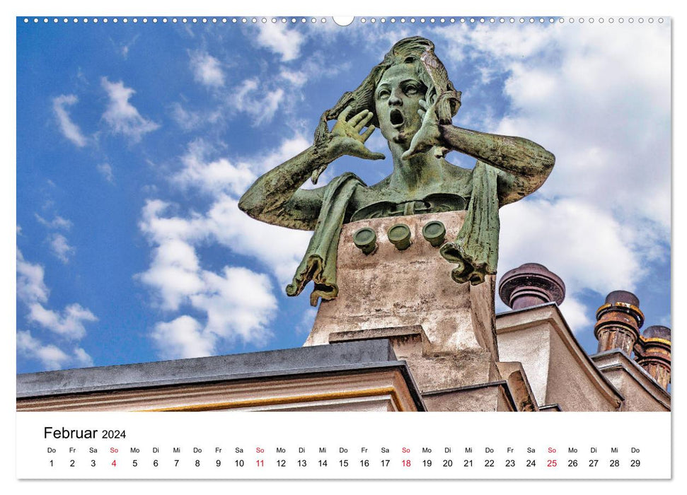 Jugendstil-Bauplastik in Wien (CALVENDO Premium Wandkalender 2024)