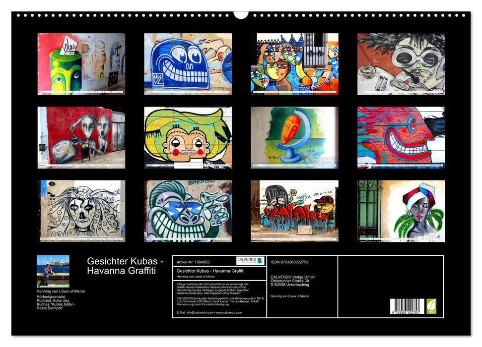 Gesichter Kubas - Havanna Graffiti (CALVENDO Wandkalender 2024)