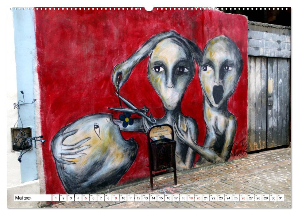 Faces of Cuba - Havana Graffiti (CALVENDO Wall Calendar 2024) 