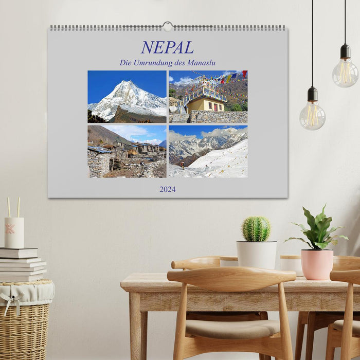 NÉPAL, le tour du monde du Manaslu (calendrier mural CALVENDO 2024) 