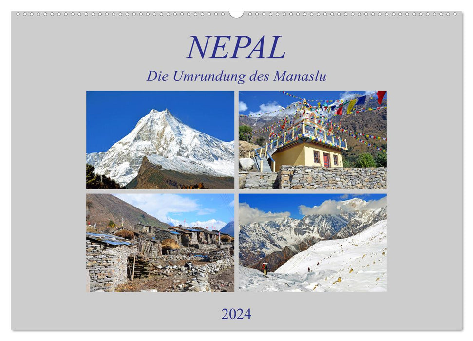 NÉPAL, le tour du monde du Manaslu (calendrier mural CALVENDO 2024) 