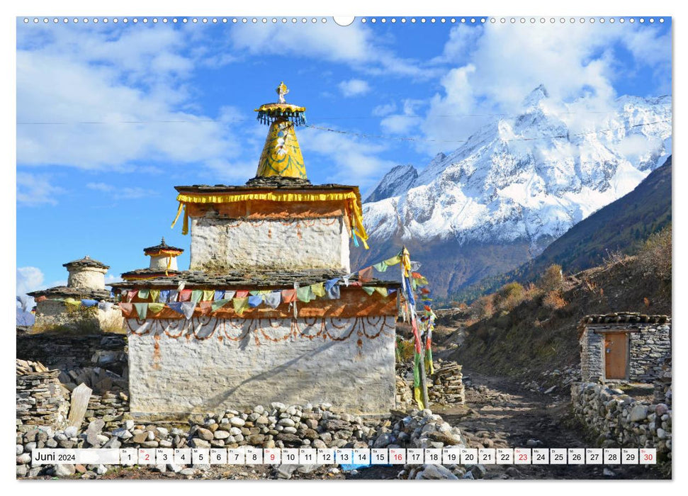 NÉPAL, le tour du monde du Manaslu (calendrier mural CALVENDO 2024) 