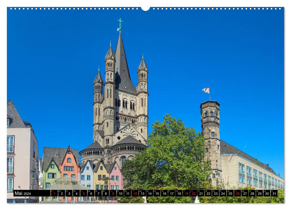 Churches in Cologne - Holy places and impressive buildings (CALVENDO wall calendar 2024) 