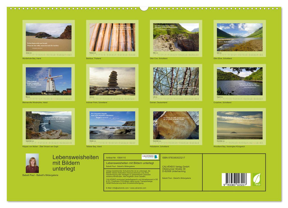 Lebensweisheiten mit Bildern unterlegt (CALVENDO Premium Wandkalender 2024)