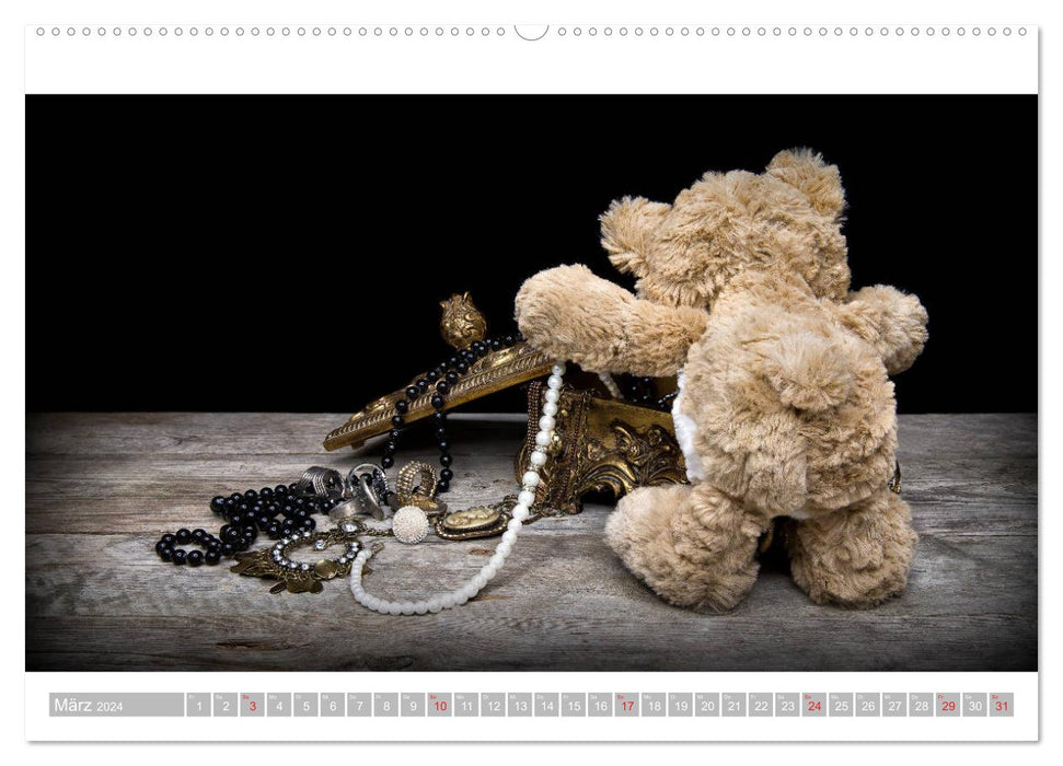 Eddy, l'ours en peluche - 12 images pour vous faire sourire (Calendrier mural CALVENDO Premium 2024) 
