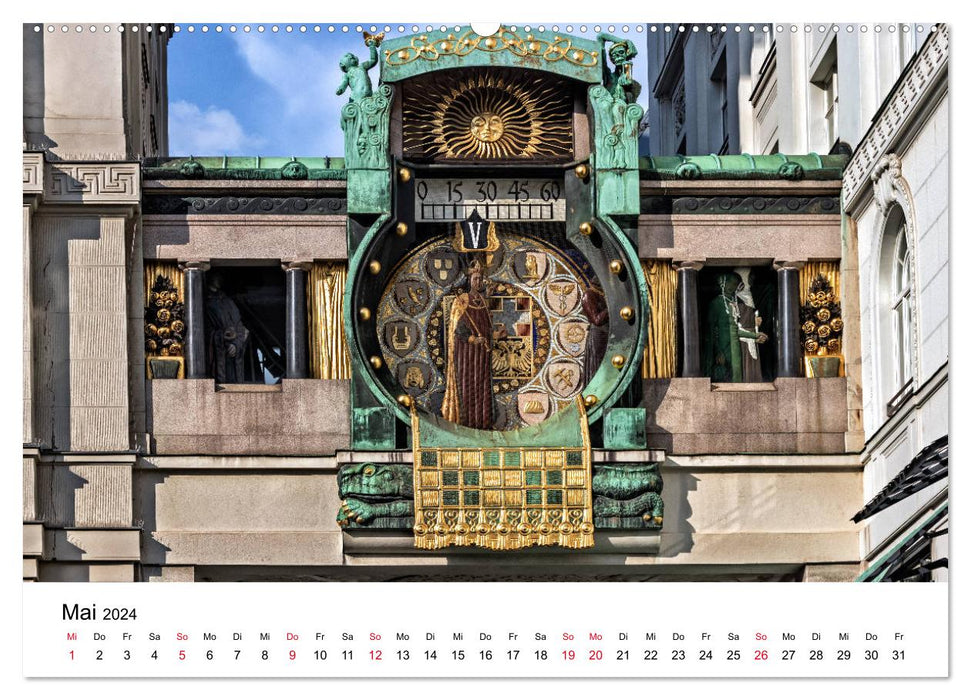 Sculpture architecturale Art Nouveau à Vienne (calendrier mural CALVENDO 2024) 