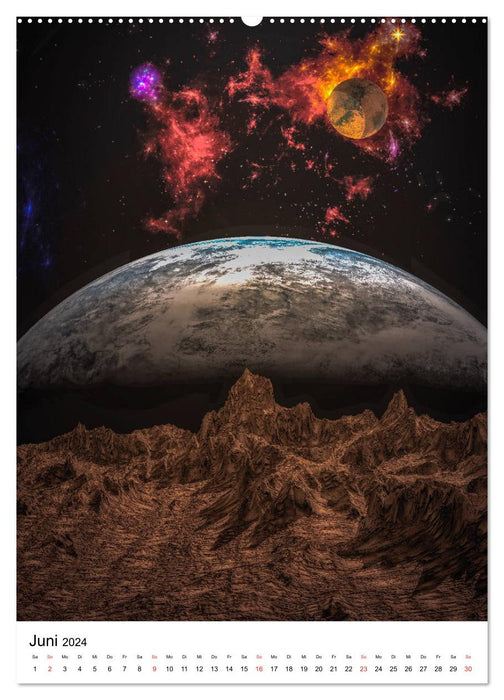 Notre univers un voyage interstellaire (Calendrier mural CALVENDO Premium 2024) 