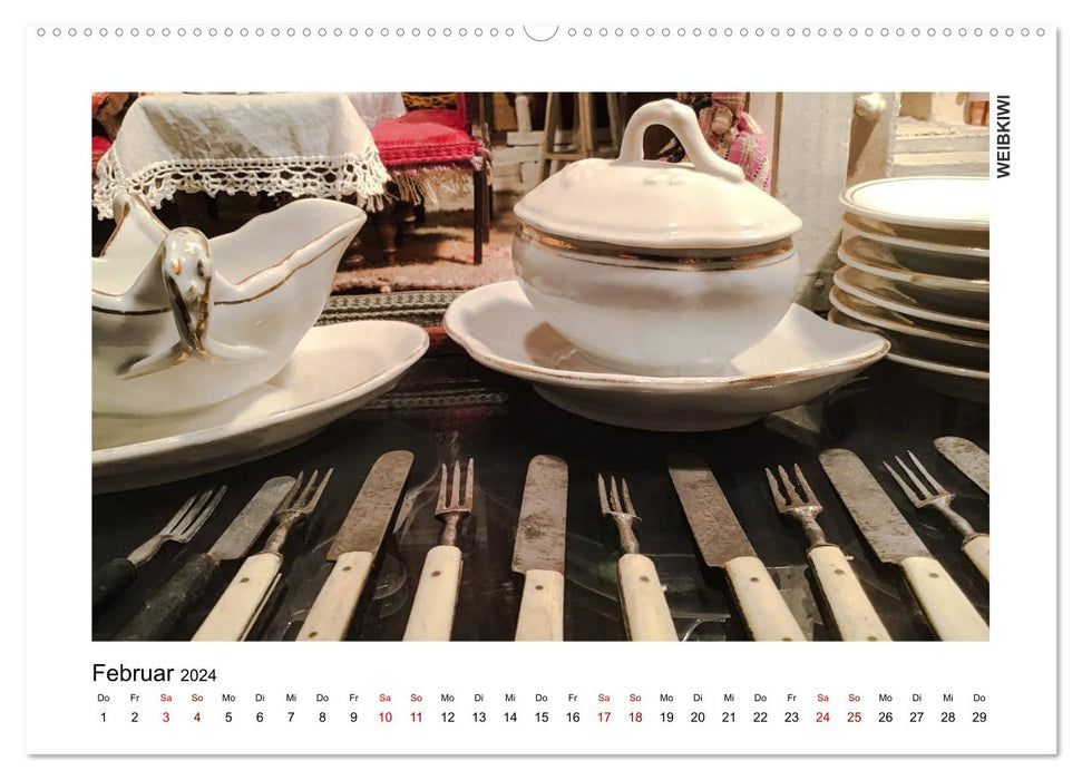 Old doll dishes (CALVENDO wall calendar 2024) 