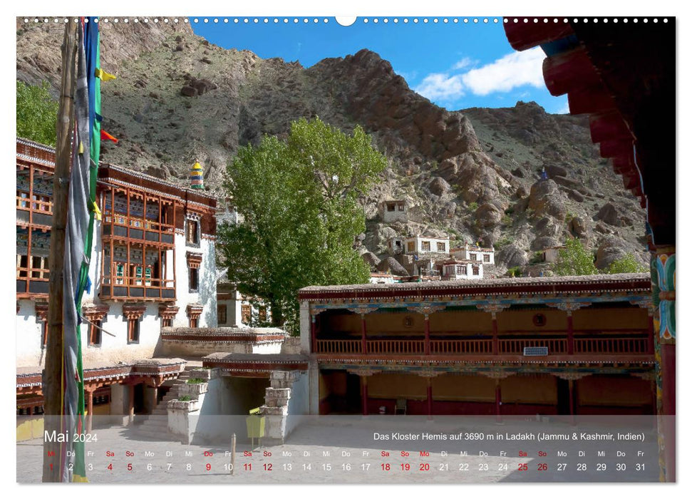Buddhist monasteries in the Himalayas (CALVENDO Premium Wall Calendar 2024) 