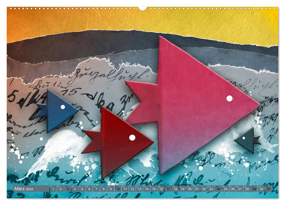 Origami trifft Küche - Die Kunst des Papierfaltens (CALVENDO Premium Wandkalender 2024)
