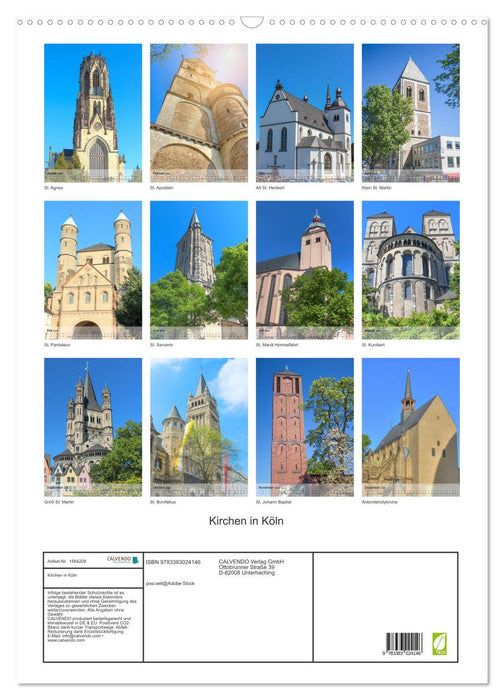 Churches in Cologne (CALVENDO wall calendar 2024) 