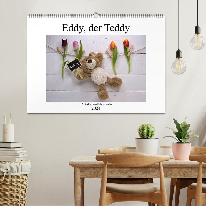 Eddy, der Teddy - 12 Bilder zum Schmunzeln (CALVENDO Wandkalender 2024)