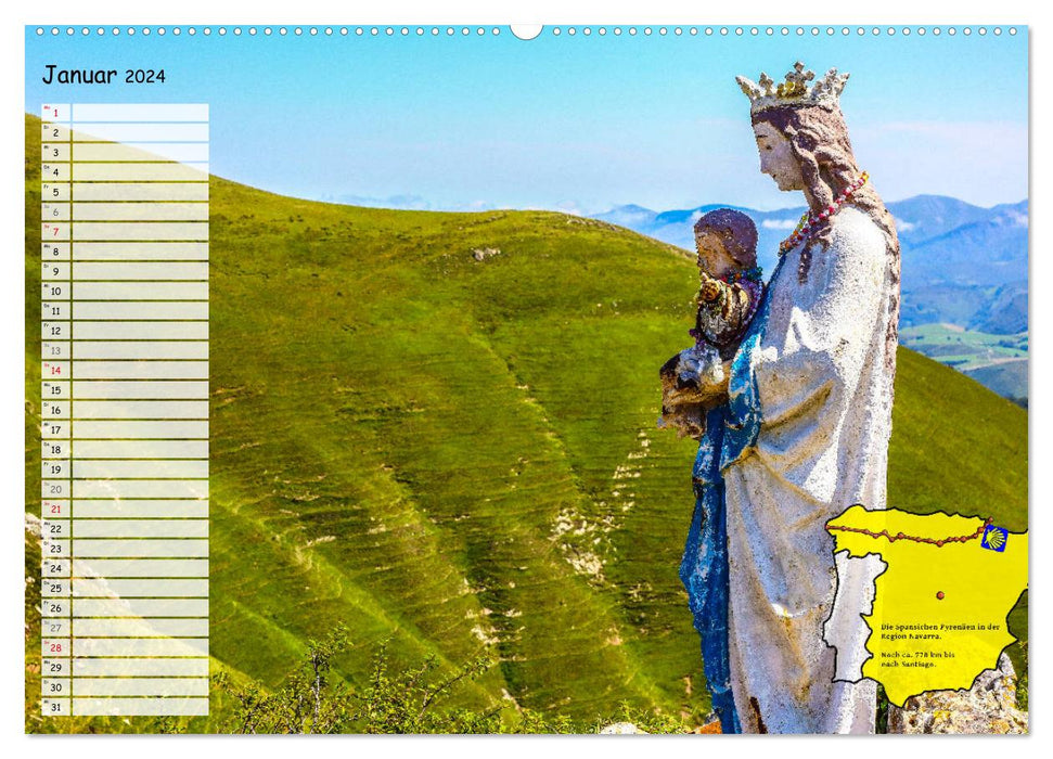 The Way of St. James at its most beautiful! (CALVENDO Premium Wall Calendar 2024) 