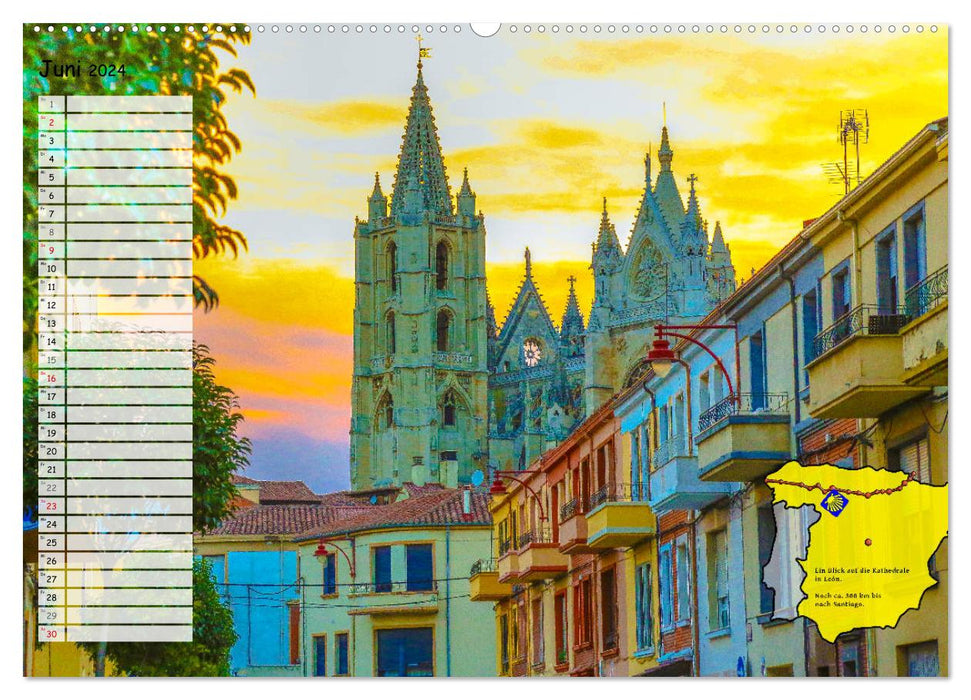 Le Chemin de Saint-Jacques dans sa plus belle forme ! (Calendrier mural CALVENDO Premium 2024) 